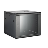 Gabinete para Montaje en Pared - Piso / Puerta de Cristal Templado / Cuerpo Fijo / 9 Unidades de Rack / 19" / Fabricado en Acero